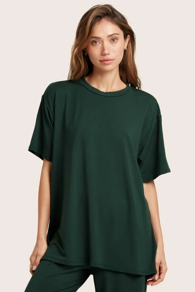 SET ACTIVE Tops Tanks Tees SLEEP JERSEY OVERSIZED BOYFRIEND SLEEP TEE 8211 ABYSS 8211 Women