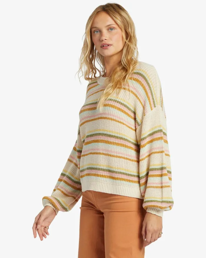 Sheer Love Crew Neck Sweater Multi Women Billabong Sweaters