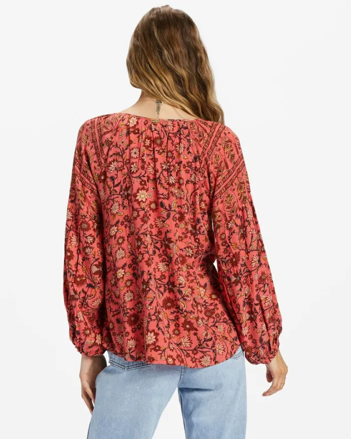 Shes A Dreamer Woven Shirt Hibiscus Women Billabong Tops