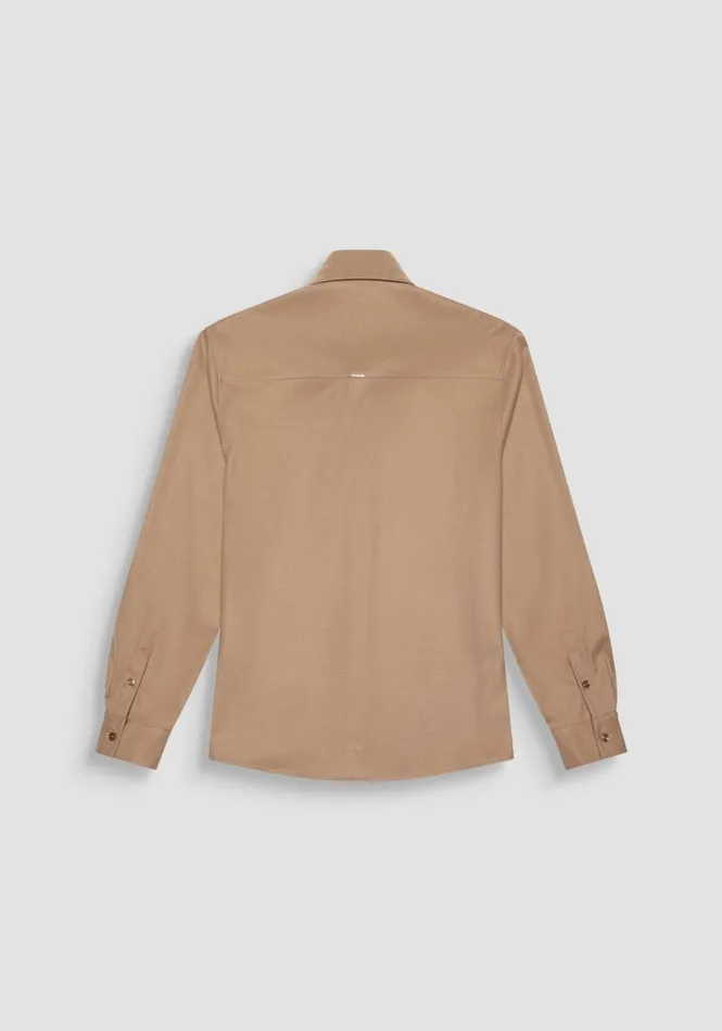 Shirts Men Antony Morato Amsterdam Regular Fit Shirt In Soft Touch Viscose Blend Fabric Beige Melange