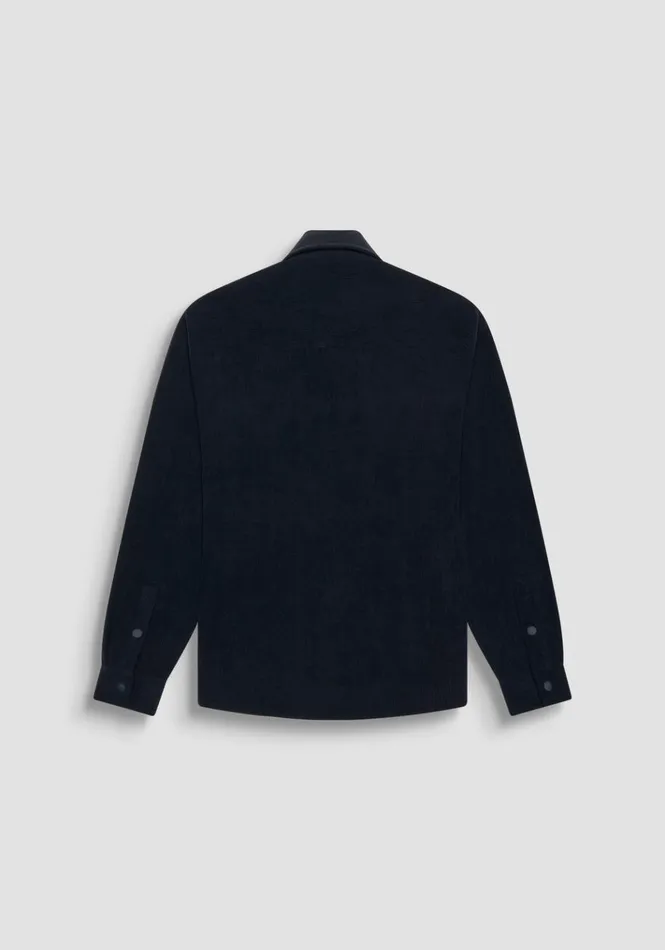 Shirts Men Antony Morato Berlin Regular Straigth Fit Shirt In Soft Touch Corduroy Fabric Blue