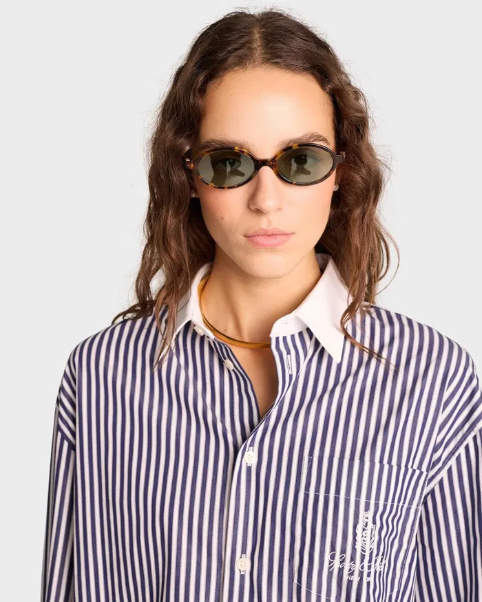 Shirts Men Sporty and Rich Vendome Oversized Shirt 8211 Navy StripeWhite