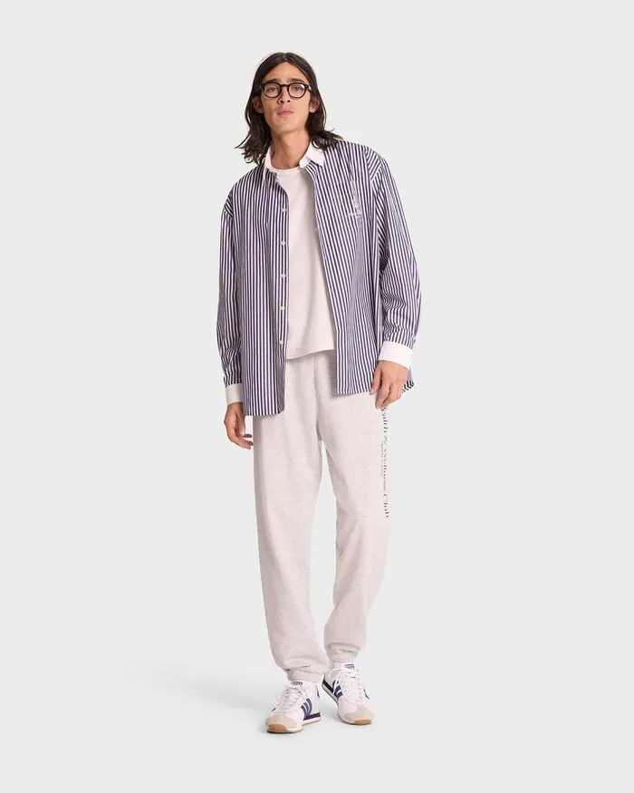 Shirts Men Sporty and Rich Vendome Oversized Shirt 8211 Navy StripeWhite