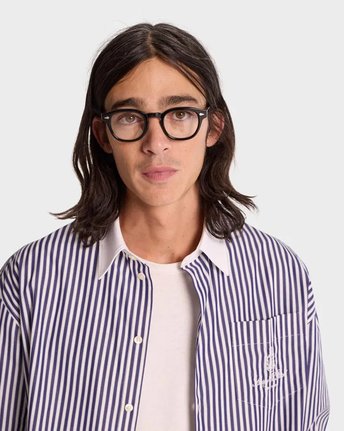 Shirts Men Sporty and Rich Vendome Oversized Shirt 8211 Navy StripeWhite