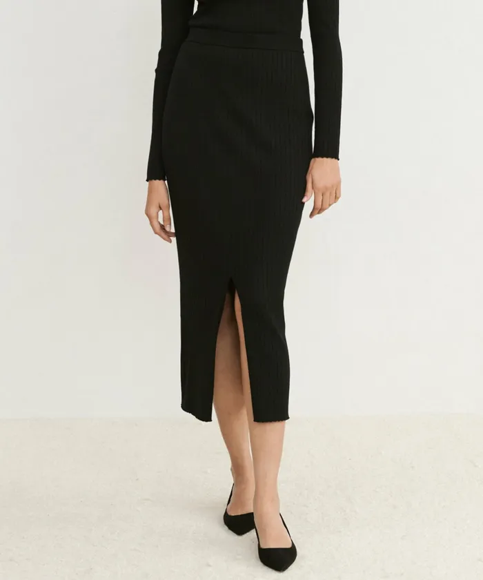 Skirts Women Jenni Kayne Ribbed Skirt Black