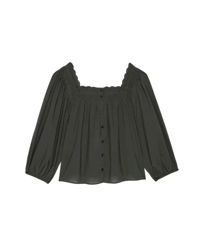 Sleep Tops Women039s The Great The Eyelet Button Sleep Top Black