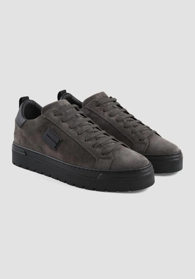 Sneakers Men Antony Morato Metal Bold Sneakers In Suede Anthracite
