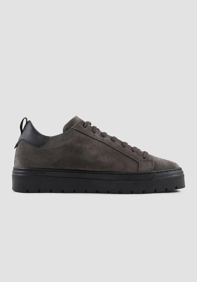 Sneakers Men Antony Morato Metal Bold Sneakers In Suede Anthracite
