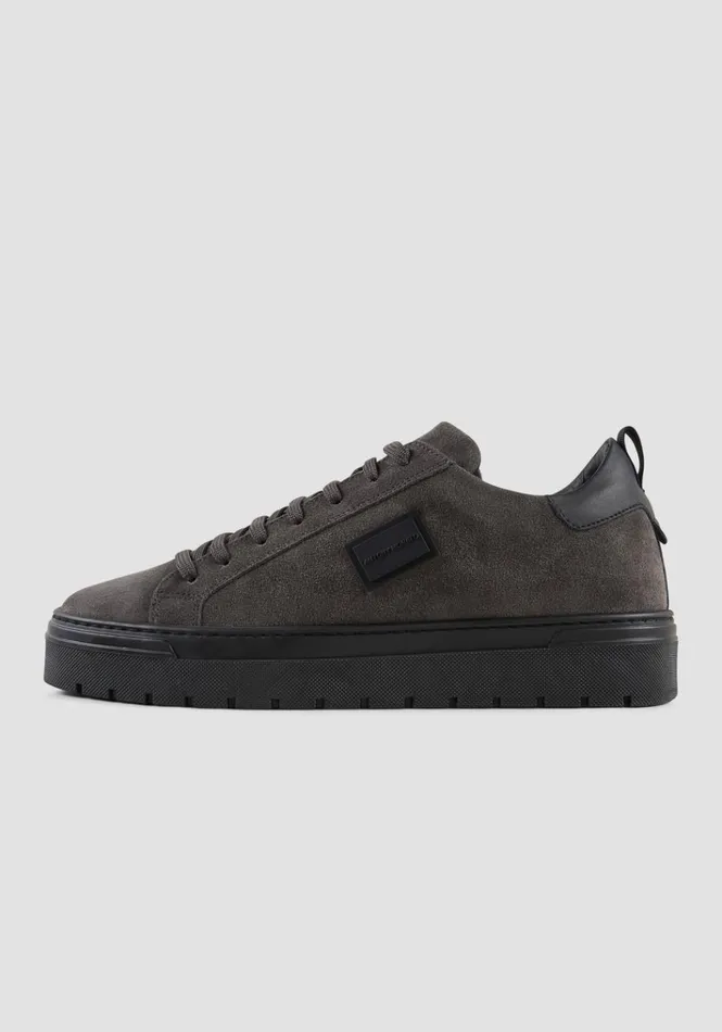 Sneakers Men Antony Morato Metal Bold Sneakers In Suede Anthracite