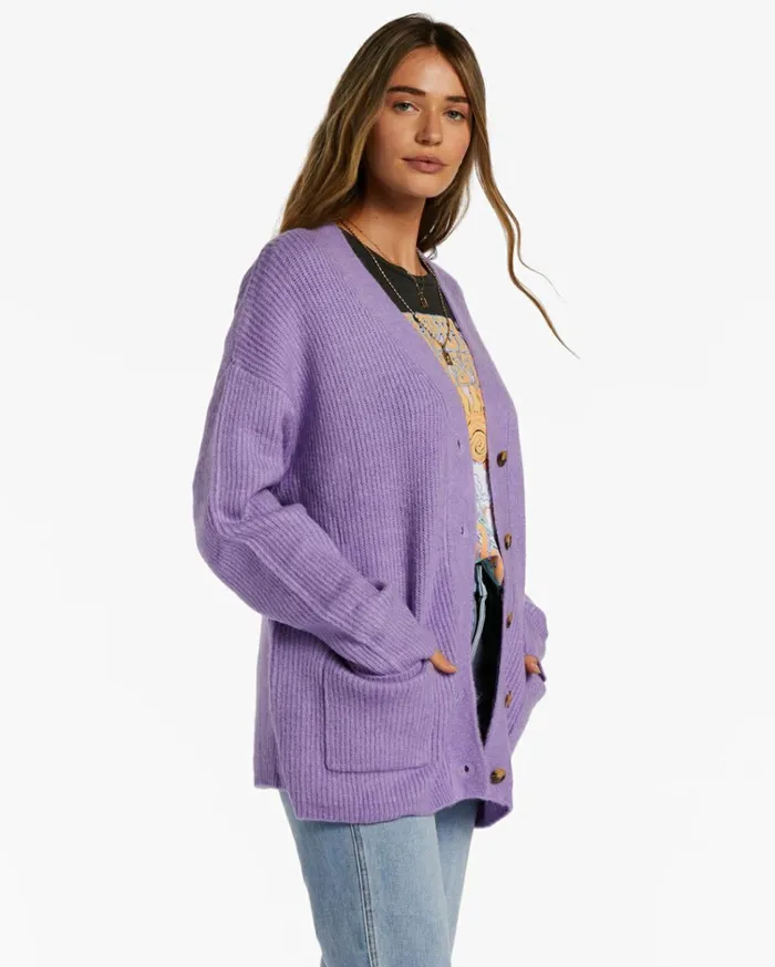 So Chill Cardigan Lilac Breeze Women Billabong Sweaters