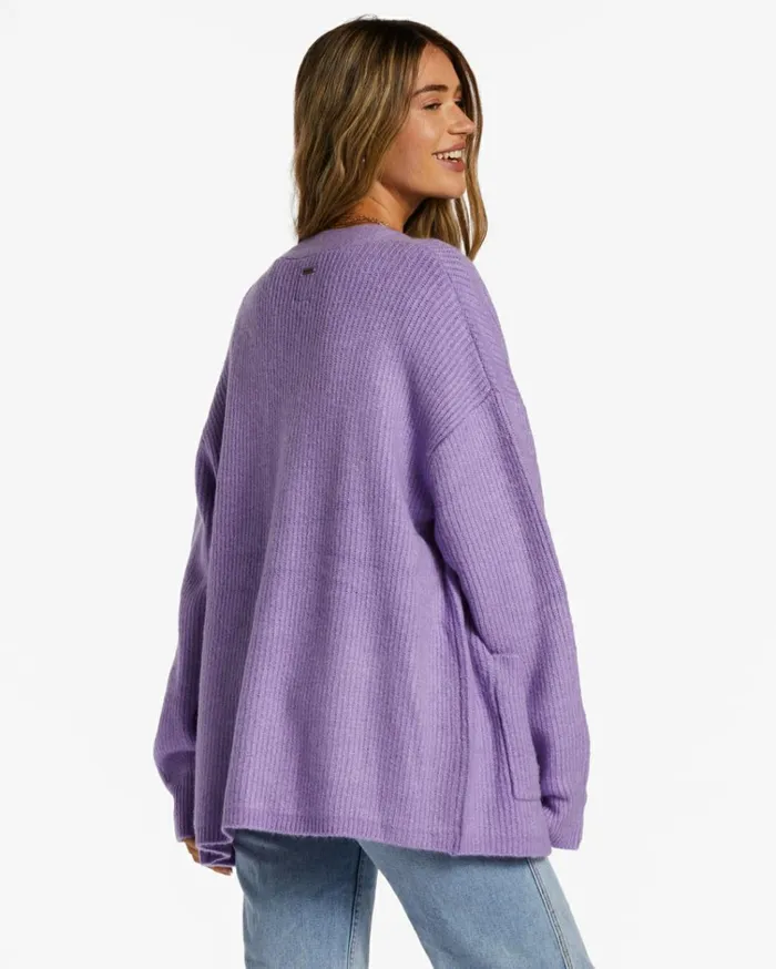 So Chill Cardigan Lilac Breeze Women Billabong Sweaters