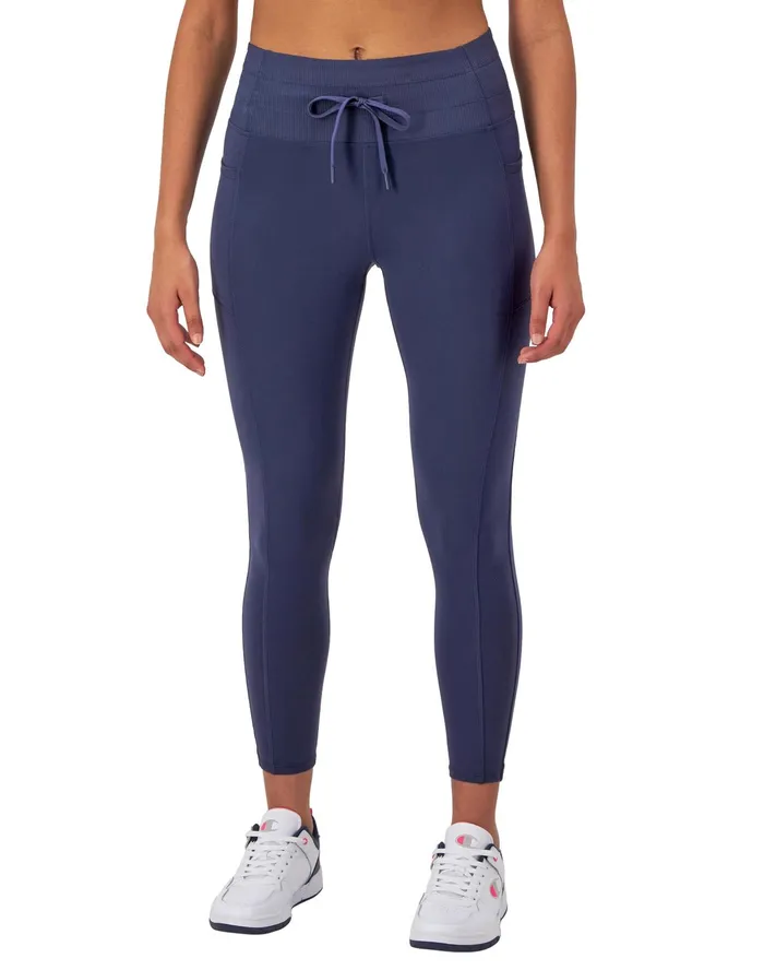 Soft Touch Drawcord Leggings Anti Odor C Logo 25034 Blown Glass Blue Women Champion Leggings