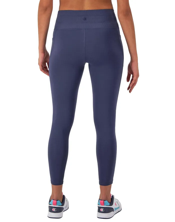 Soft Touch Drawcord Leggings Anti Odor C Logo 25034 Blown Glass Blue Women Champion Leggings