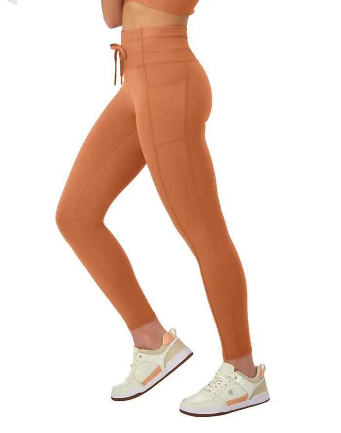 Soft Touch Drawcord Leggings Anti Odor C Logo 25034 Canyon Red Women Champion Leggings