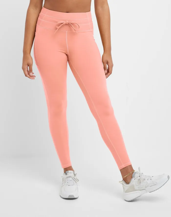 Soft Touch Drawcord Leggings Anti Odor C Logo 25034 Pink Star Women Champion Leggings