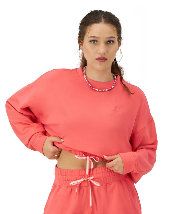 Soft Touch Drawstring Crewneck Sweatshirt C Logo High Tide Coral Women Champion Hoodies and Sweatshirts Soft Touch Drawstring Crewneck Sweatshirt C Logo High Tide Coral Women Champion Hoodies and Sweatshirts