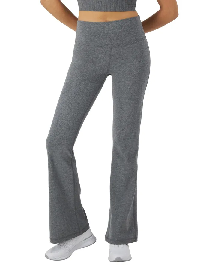 Soft Touch Flare Leggings Anti Odor C Logo 315034 Ebony Heather Women Champion Pants