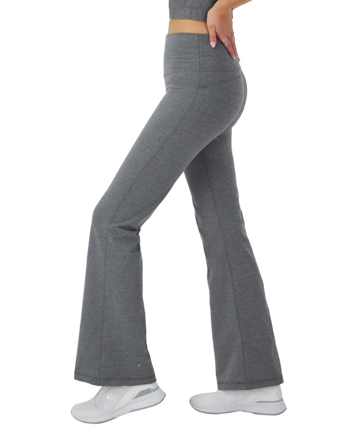 Soft Touch Flare Leggings Anti Odor C Logo 315034 Ebony Heather Women Champion Pants