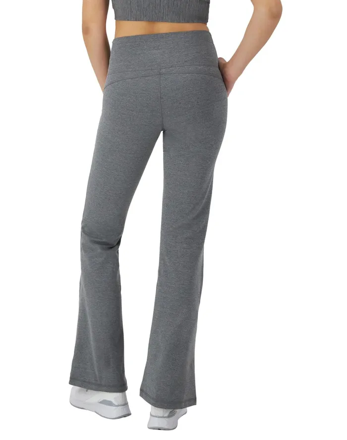 Soft Touch Flare Leggings Anti Odor C Logo 315034 Ebony Heather Women Champion Pants