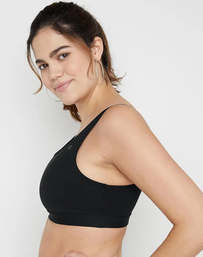 Soft Touch Sports Bra C Logo Black Women Champion Sports Bras and Bralettes