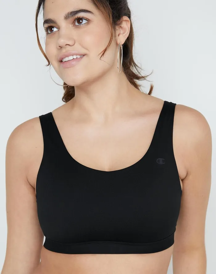 Soft Touch Sports Bra C Logo Black Women Champion Sports Bras and Bralettes