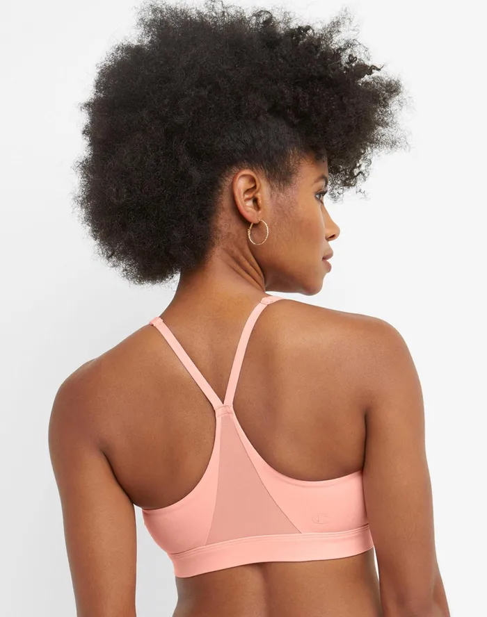 Soft Touch Sports Bra C Logo Pink Star Women Champion Sports Bras and Bralettes
