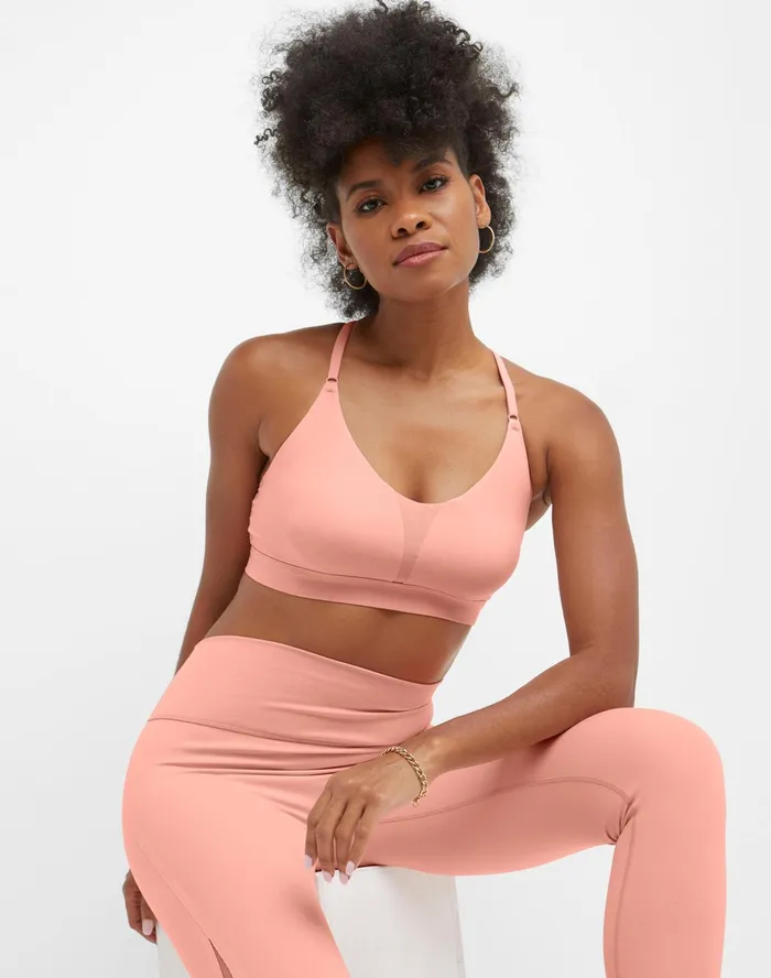 Soft Touch Sports Bra C Logo Pink Star Women Champion Sports Bras and Bralettes