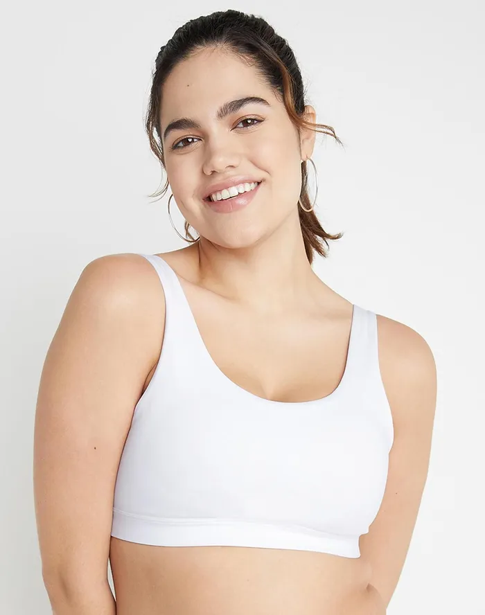 Soft Touch Sports Bra C Logo White Women Champion Sports Bras and Bralettes