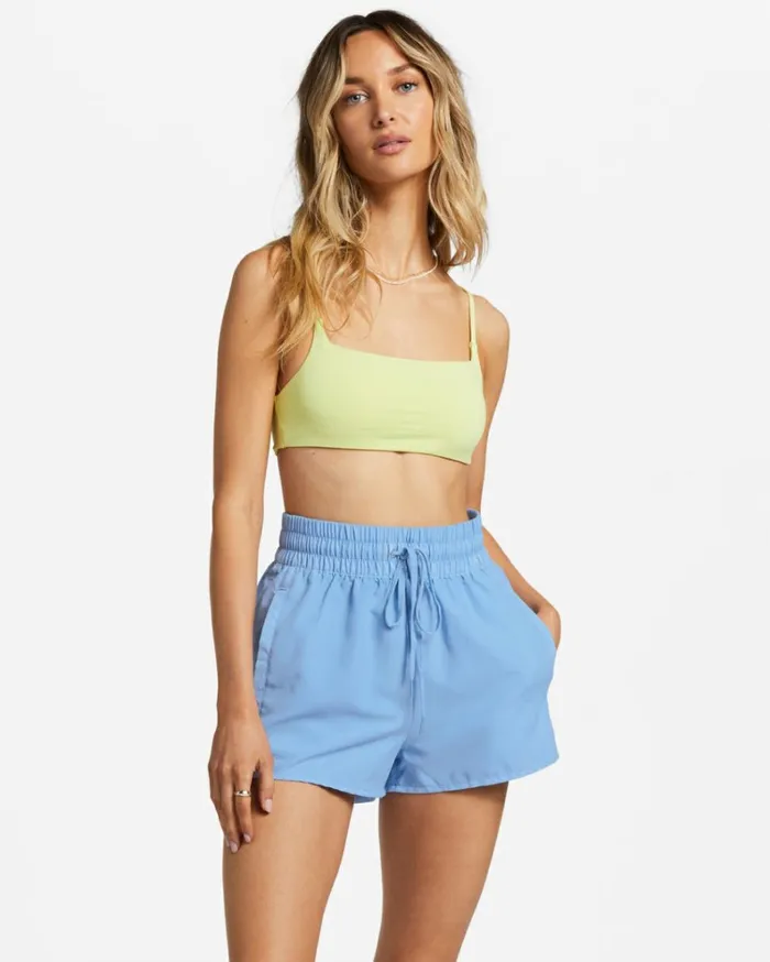Sol Searcher New Elastic Waist Swim Shorts Summer Sky Women Billabong Boardshorts