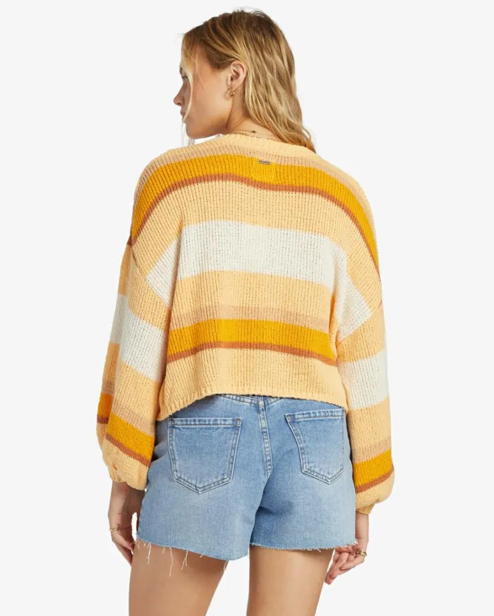 Sol Time Crew Neck Sweater Citrus Glow Women Billabong Sweaters