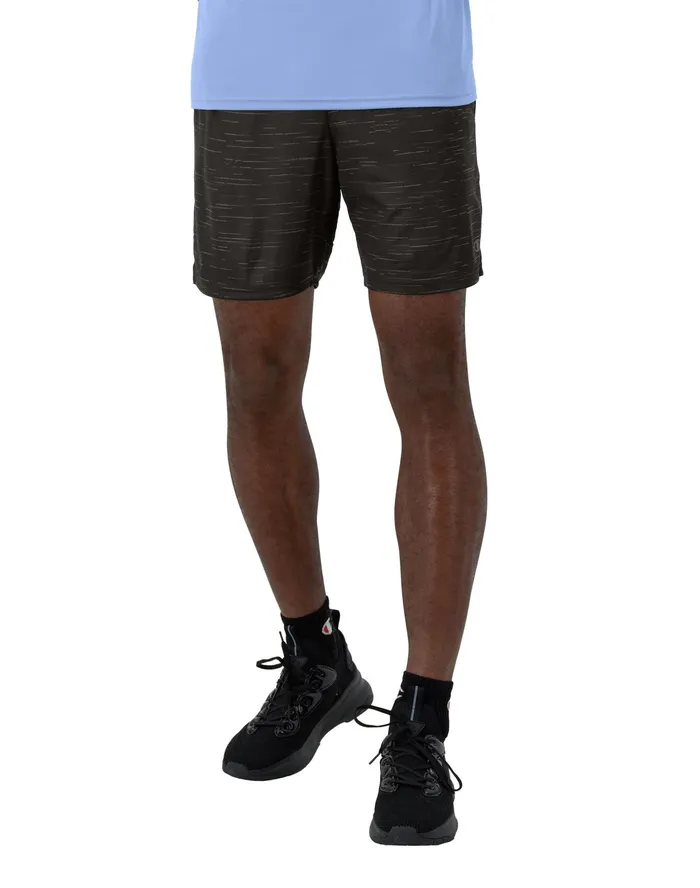 Sport Shorts Moisture Wicking Allover Print 7034 Swipe Texture Black Men Champion Shorts