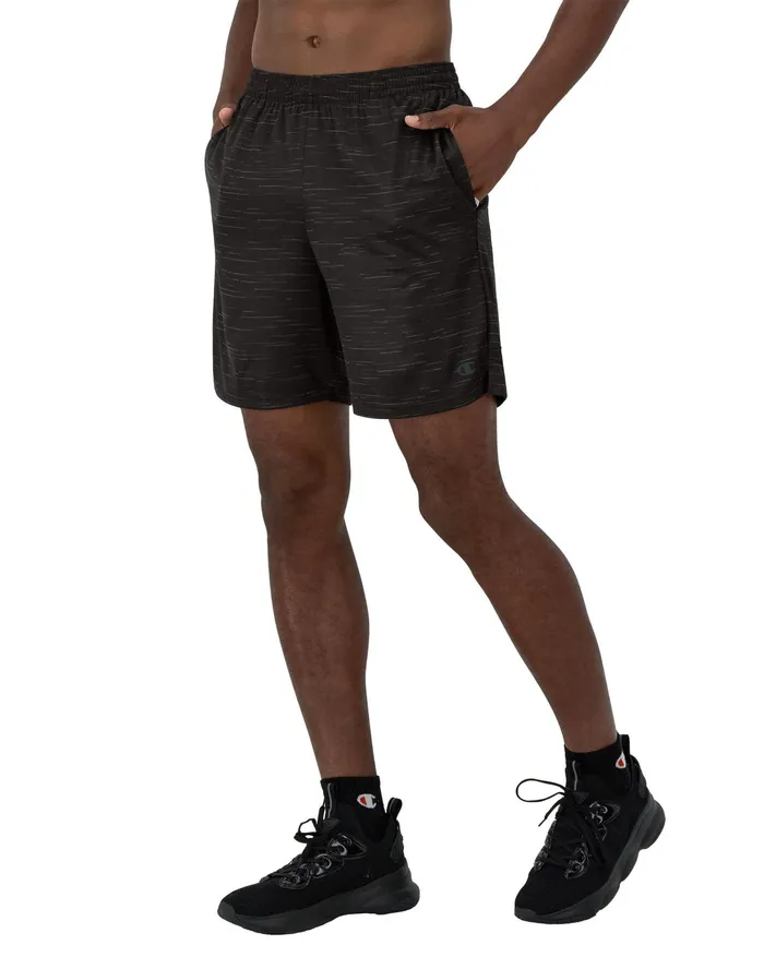 Sport Shorts Moisture Wicking Allover Print 7034 Swipe Texture Black Men Champion Shorts