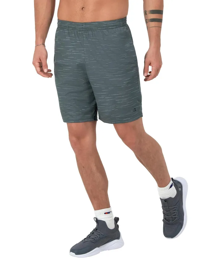 Sport Shorts Moisture Wicking Allover Print 7034 Swipe Texture Cool Slate Gray Men Champion Shorts