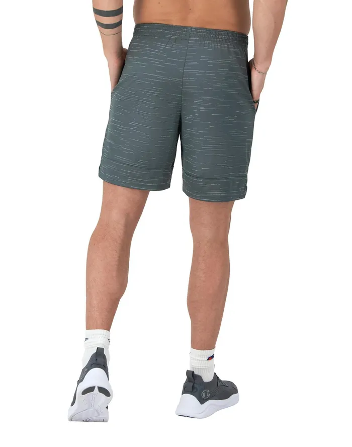 Sport Shorts Moisture Wicking Allover Print 7034 Swipe Texture Cool Slate Gray Men Champion Shorts
