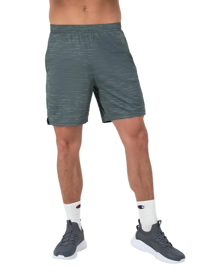 Sport Shorts Moisture Wicking Allover Print 7034 Swipe Texture Cool Slate Gray Men Champion Shorts
