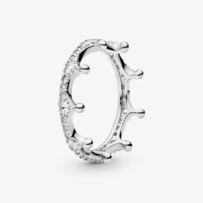 Stackable Rings Women Pandora Clear Sparkling Crown Ring