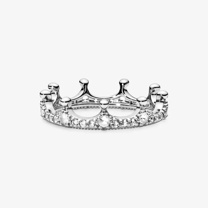 Stackable Rings Women Pandora Clear Sparkling Crown Ring
