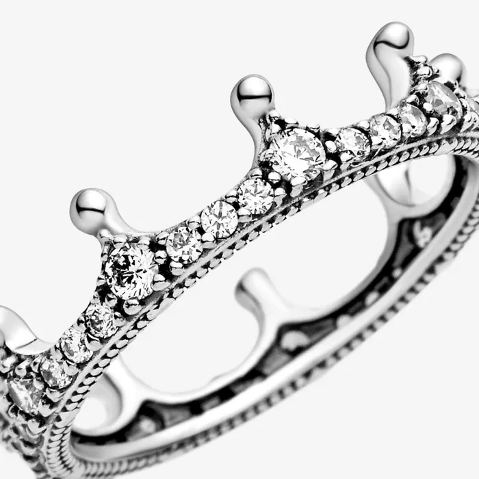 Stackable Rings Women Pandora Clear Sparkling Crown Ring