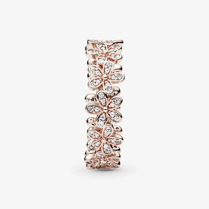 Stackable Rings Women Pandora Daisy Flower Ring Rose Gold Plated