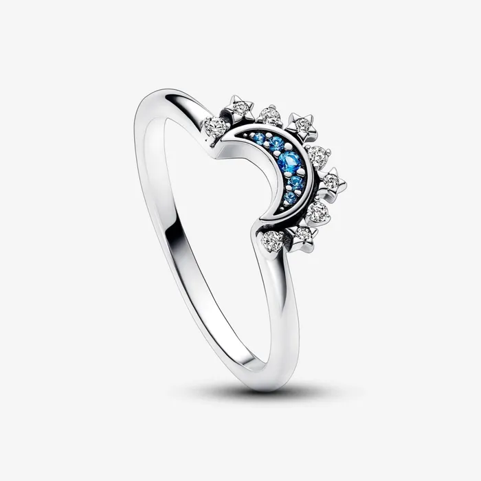 Stackable Rings Women Pandora Moon And Star Ring Set