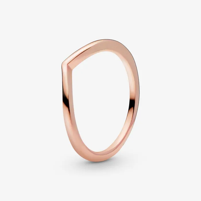 Stackable Rings Women Pandora Polished Wishbone Ring Rose Gold Plated
