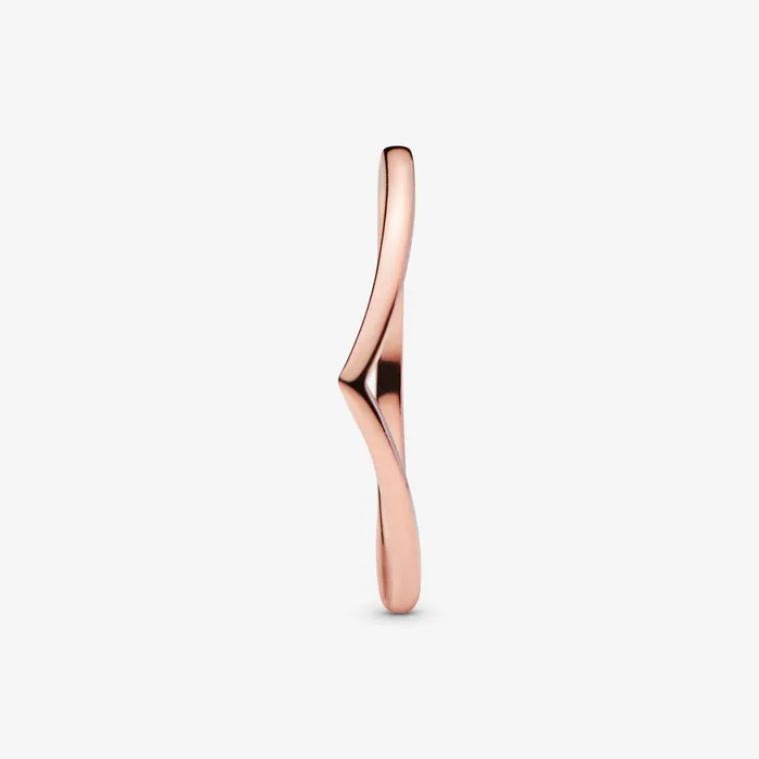 Stackable Rings Women Pandora Polished Wishbone Ring Rose Gold Plated