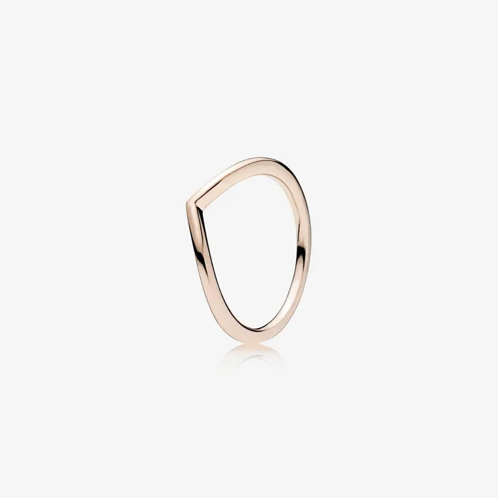 Stackable Rings Women Pandora Polished Wishbone Ring Rose Gold Plated