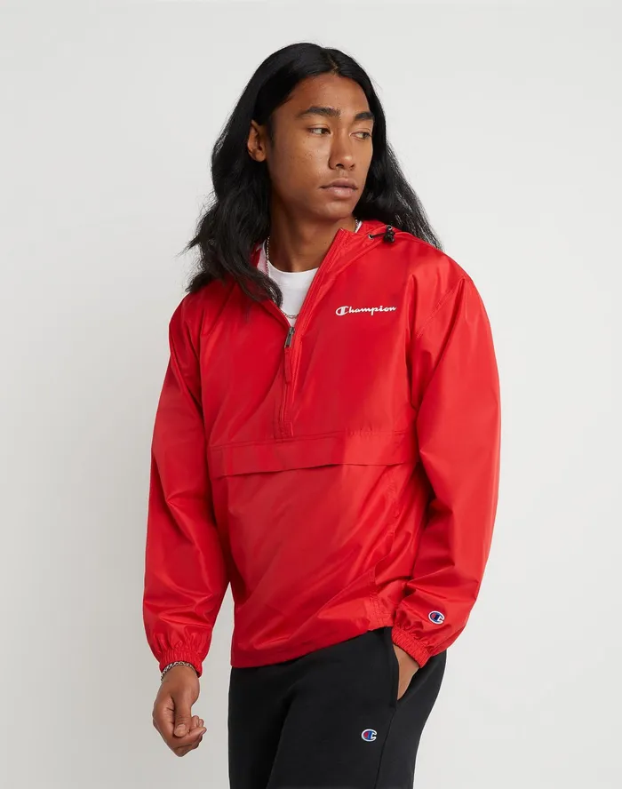 Stadium Packable Jacket Script Logo Scarlet MenWomen Champion Jackets