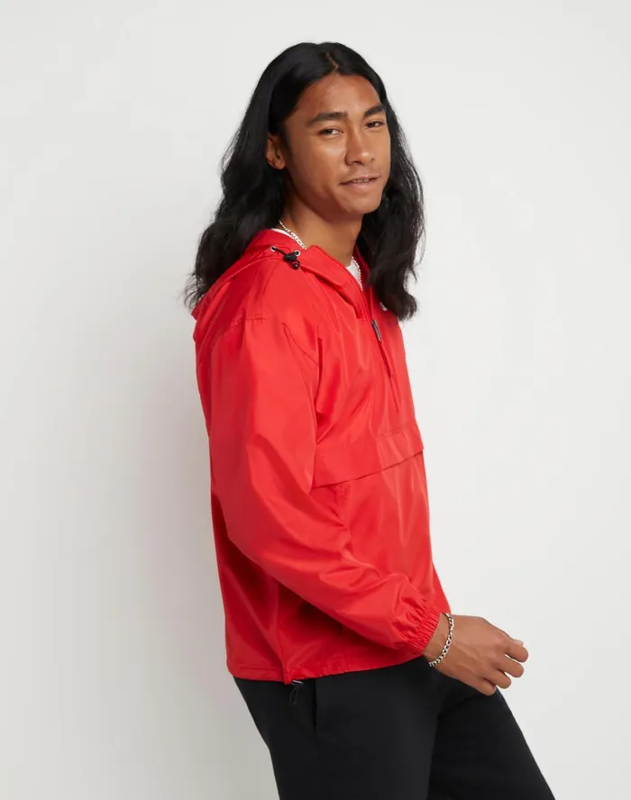 Stadium Packable Jacket Script Logo Scarlet MenWomen Champion Jackets