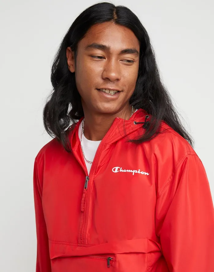 Stadium Packable Jacket Script Logo Scarlet MenWomen Champion Jackets