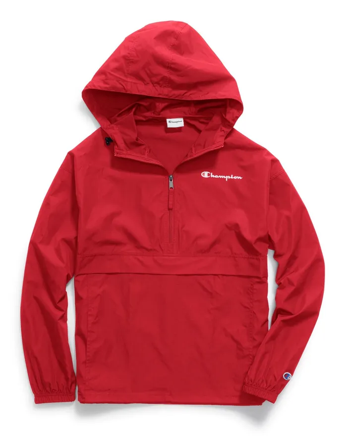 Stadium Packable Jacket Script Logo Scarlet MenWomen Champion Jackets