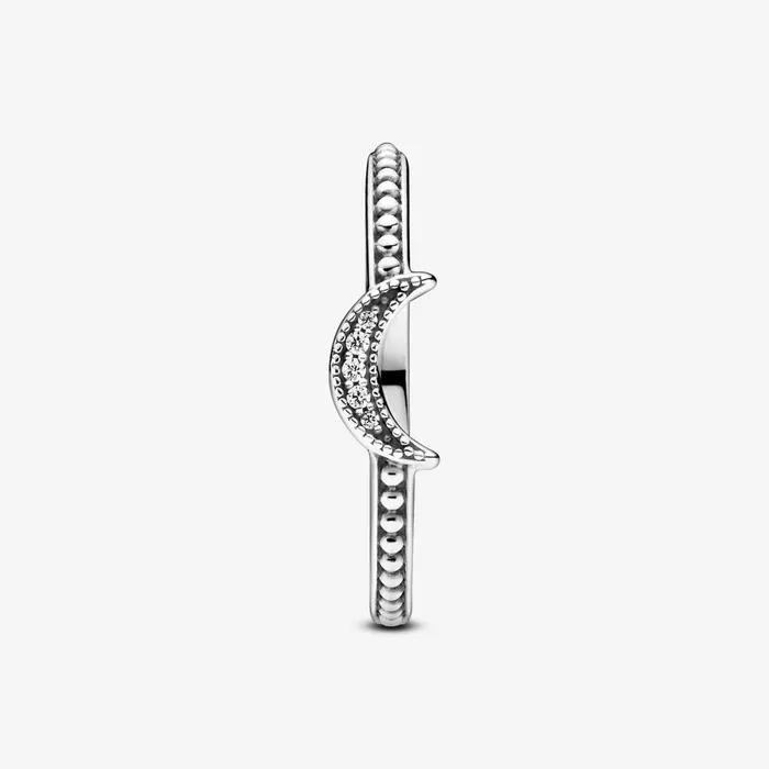 Statement Rings Women Pandora Crescent Moon Beaded Ring