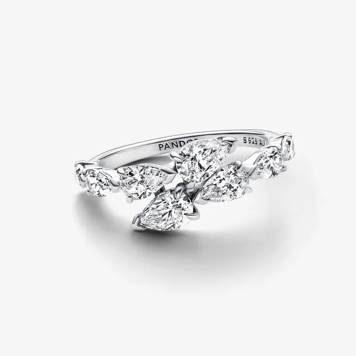 Statement Rings Women Pandora Sparkling Overlapping Band Ring