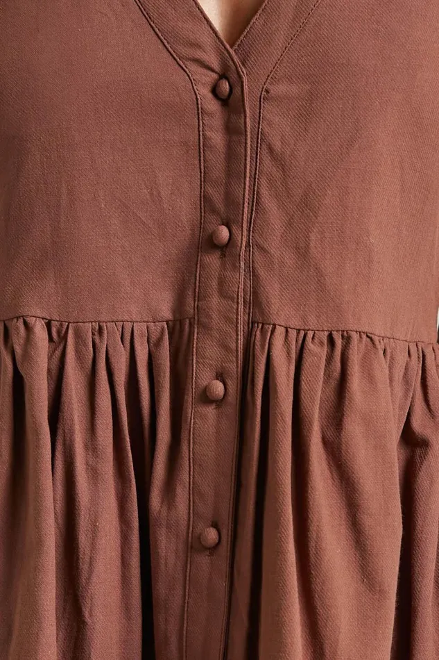 Staycation Mini Dress 8211 Smock Button Up Dress In Chocolate Women Showpo Curve Clothes